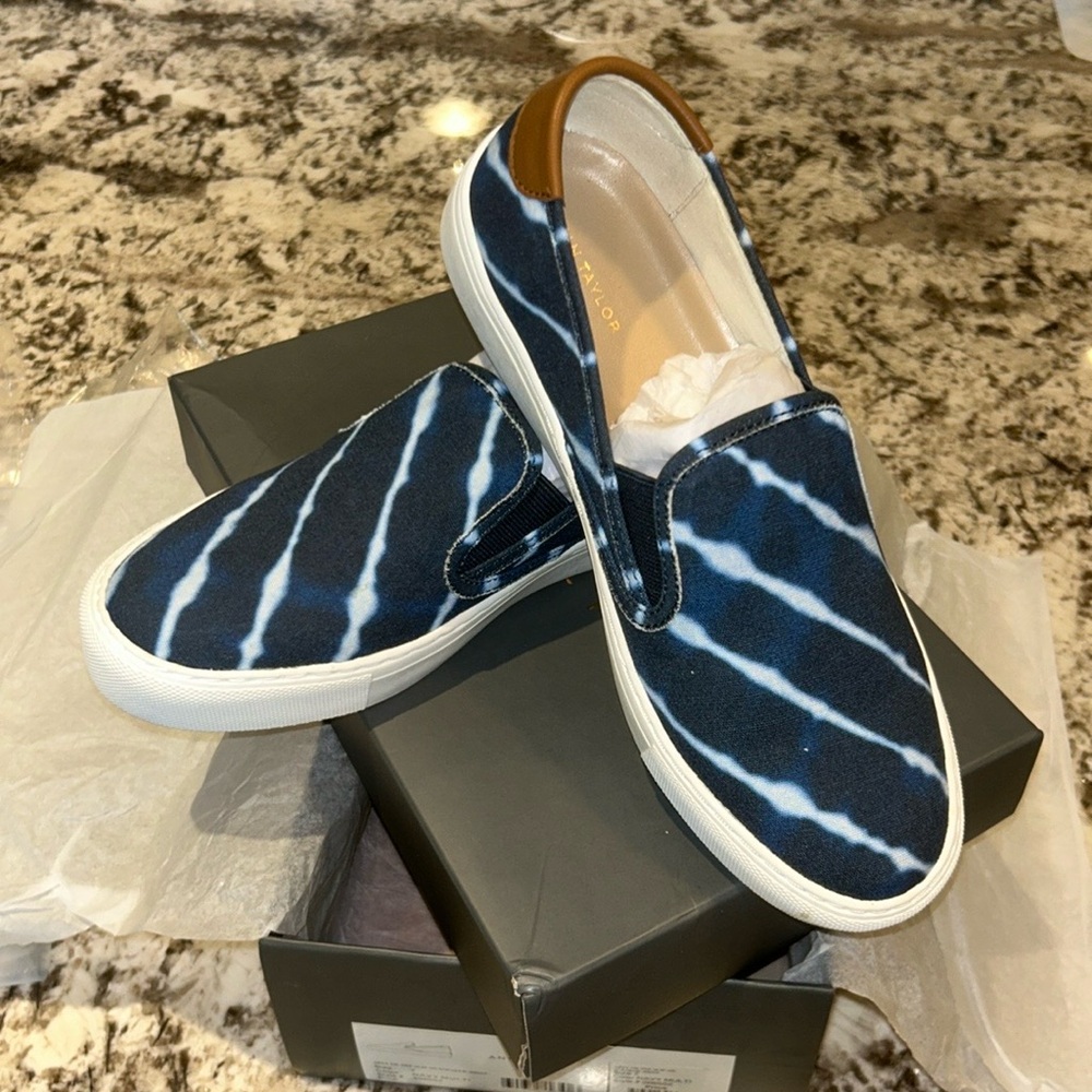 New In Box. Ann Taylor Blue Tie Dye Slip On Sneaker